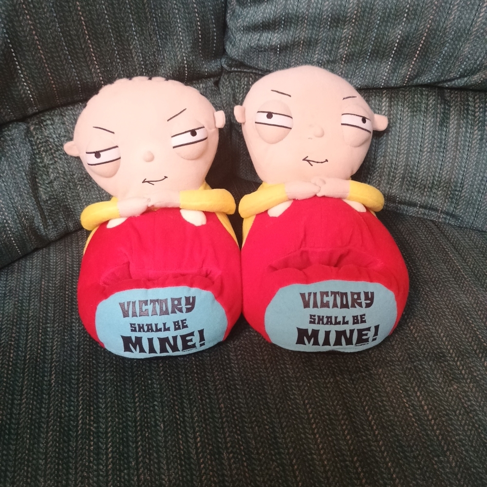 Stewie Family Guy Victory Shall Be Mine Red Slippers